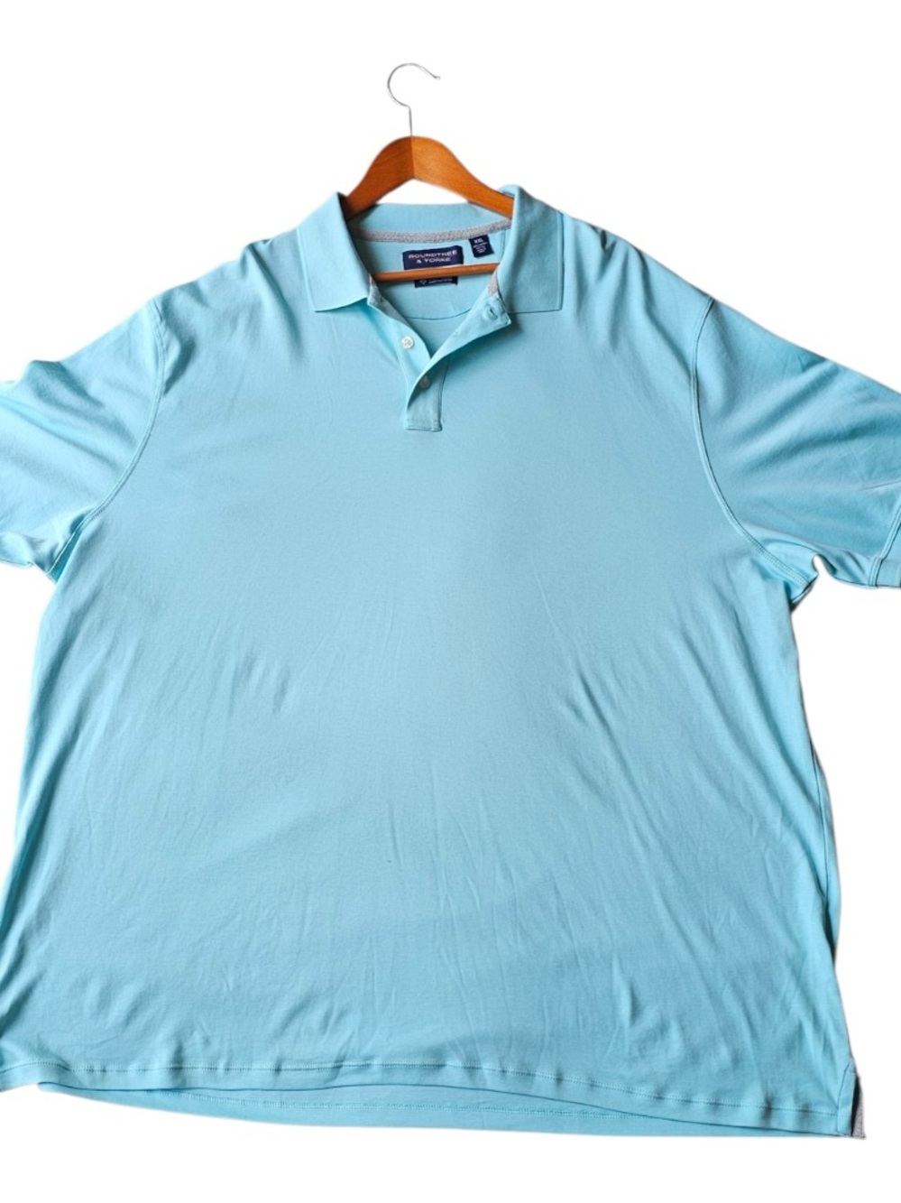 Roundtree & Yorke Supima Cotton Polo Shirt XXL Light Blue Big Tall Luxury Soft